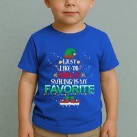 I Just Like To Smile Smiling Is My Favorite Elf Christmas Cool Gift Toddler T-Shirt