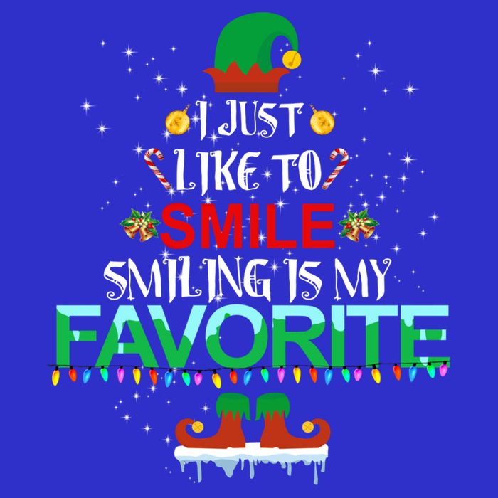 I Just Like To Smile Smiling Is My Favorite Elf Christmas Cool Gift Toddler T-Shirt