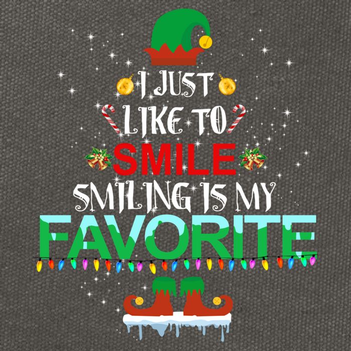 I Just Like To Smile Smiling Is My Favorite Elf Christmas Cool Gift Cotton Canvas Backpack