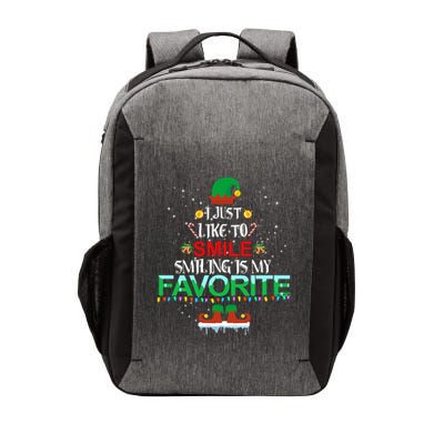 I Just Like To Smile Smiling Is My Favorite Elf Christmas Cool Gift Vector Backpack