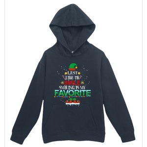 I Just Like To Smile Smiling Is My Favorite Elf Christmas Cool Gift Urban Pullover Hoodie