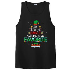 I Just Like To Smile Smiling Is My Favorite Elf Christmas Gift PosiCharge Competitor Tank