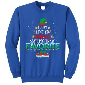 I Just Like To Smile Smiling Is My Favorite Elf Christmas Gift Tall Sweatshirt