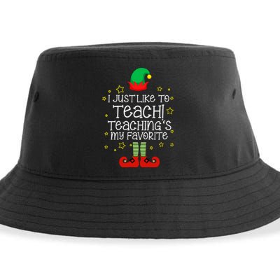 I Just Like To Teach, Teaching's My Favorite Elves Christmas Sustainable Bucket Hat