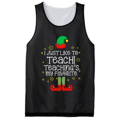I Just Like To Teach, Teaching's My Favorite Elves Christmas Mesh Reversible Basketball Jersey Tank