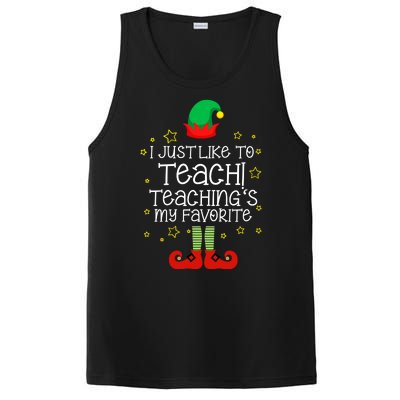 I Just Like To Teach, Teaching's My Favorite Elves Christmas PosiCharge Competitor Tank