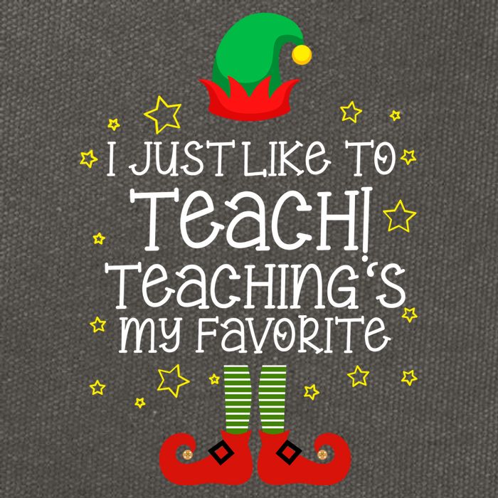 I Just Like To Teach, Teaching's My Favorite Elves Christmas Cotton Canvas Backpack
