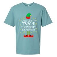 I Just Like To Teach, Teaching's My Favorite Elves Christmas Sueded Cloud Jersey T-Shirt
