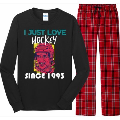 I Just Love Hockey Since 1993 Great Gift Long Sleeve Pajama Set