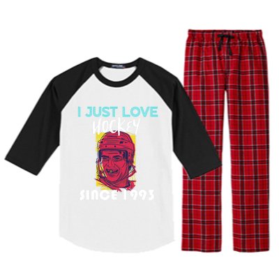 I Just Love Hockey Since 1993 Great Gift Raglan Sleeve Pajama Set