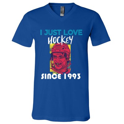 I Just Love Hockey Since 1993 Great Gift V-Neck T-Shirt