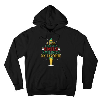 I Just Like To Smile Smilings My Favorite Christmas Elf Hoodie