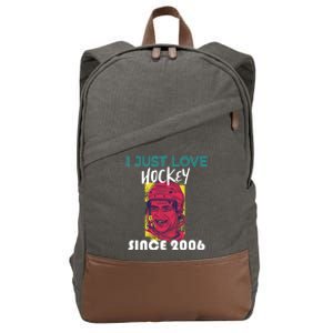 I Just Love Hockey Since 2006 Great Gift Cotton Canvas Backpack