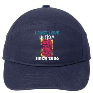 I Just Love Hockey Since 2006 Great Gift 7-Panel Snapback Hat