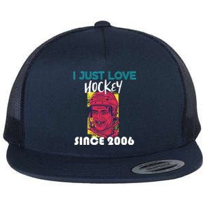 I Just Love Hockey Since 2006 Great Gift Flat Bill Trucker Hat