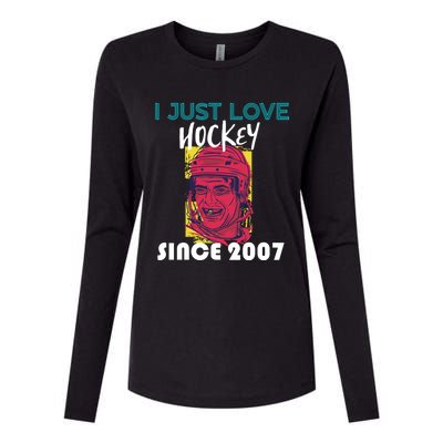 I Just Love Hockey Since 2007 Gift Womens Cotton Relaxed Long Sleeve T-Shirt