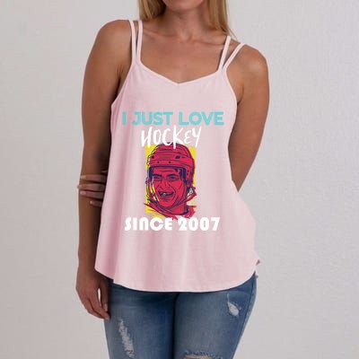 I Just Love Hockey Since 2007 Gift Women's Strappy Tank