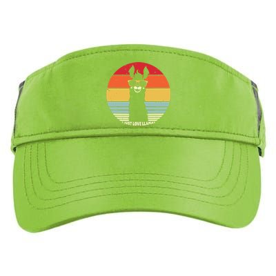 I Just Love Llamas Retro Style Llama Adult Drive Performance Visor