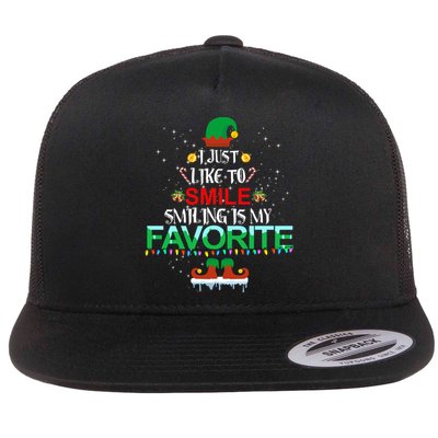 I Just Like To Smile Smiling Is My Favorite Christmas Cool Gift Flatbill Hat