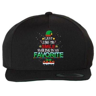 I Just Like To Smile Smiling Is My Favorite Christmas Cool Gift Wool Snapback Cap