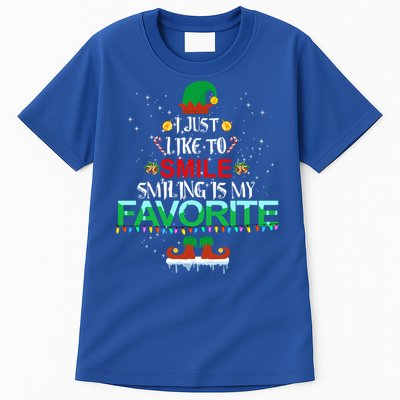 I Just Like To Smile Smiling Is My Favorite Christmas Cool Gift Tall T-Shirt