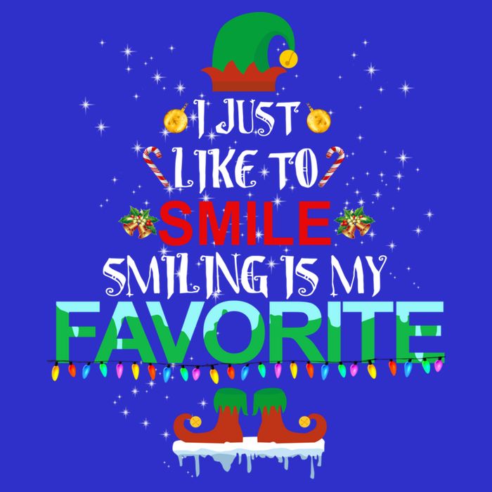 I Just Like To Smile Smiling Is My Favorite Christmas Cool Gift Pom Pom 12in Knit Beanie