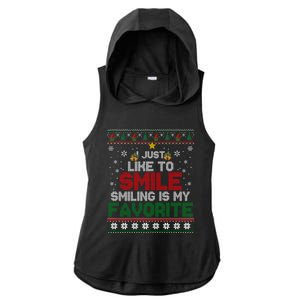 I Just Like To Smile Smiling Is My Favorite Xmas Elf Ugly Gift Ladies PosiCharge Tri-Blend Wicking Draft Hoodie Tank