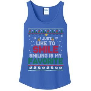 I Just Like To Smile Smiling Is My Favorite Xmas Elf Ugly Gift Ladies Essential Tank