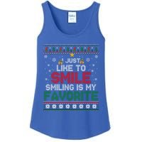 I Just Like To Smile Smiling Is My Favorite Xmas Elf Ugly Gift Ladies Essential Tank