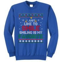 I Just Like To Smile Smiling Is My Favorite Xmas Elf Ugly Gift Tall Sweatshirt