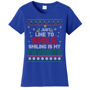 I Just Like To Smile Smiling Is My Favorite Xmas Elf Ugly Gift Women's T-Shirt