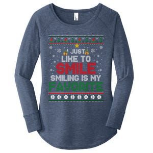 I Just Like To Smile Smiling Is My Favorite Xmas Elf Ugly Gift Women's Perfect Tri Tunic Long Sleeve Shirt