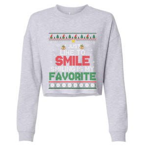 I Just Like To Smile Smiling Is My Favorite Xmas Elf Ugly Gift Cropped Pullover Crew