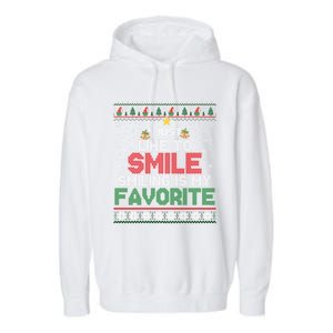 I Just Like To Smile Smiling Is My Favorite Xmas Elf Ugly Gift Garment-Dyed Fleece Hoodie