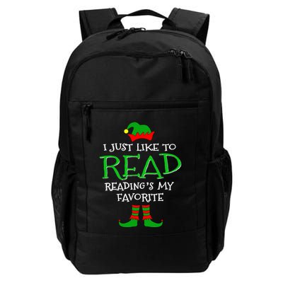 I Just Like To Read Reading Elf Book Love Christmas Gifts Backpack