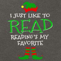 I Just Like To Read Reading Elf Book Love Christmas Gifts Cotton Canvas Backpack