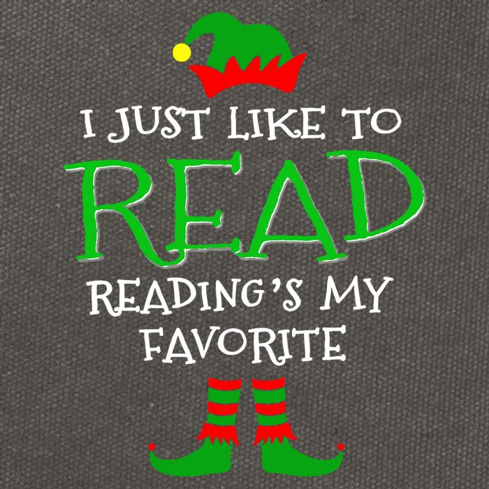 I Just Like To Read Reading Elf Book Love Christmas Gifts Cotton Canvas Backpack