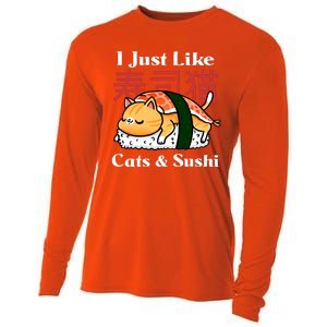 I Just Like Cats And Sushi Cooling Performance Long Sleeve Crew