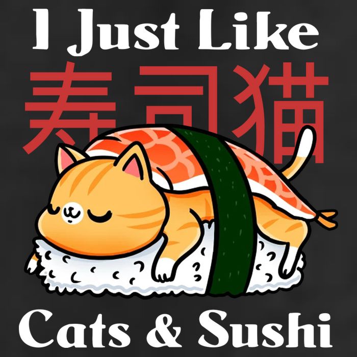 I Just Like Cats And Sushi 7 Panel Mesh Trucker Snapback Hat