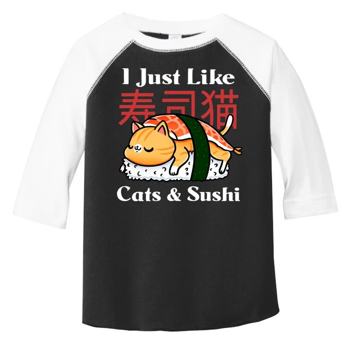 I Just Like Cats And Sushi Toddler Fine Jersey T-Shirt