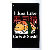I Just Like Cats And Sushi Golf Towel