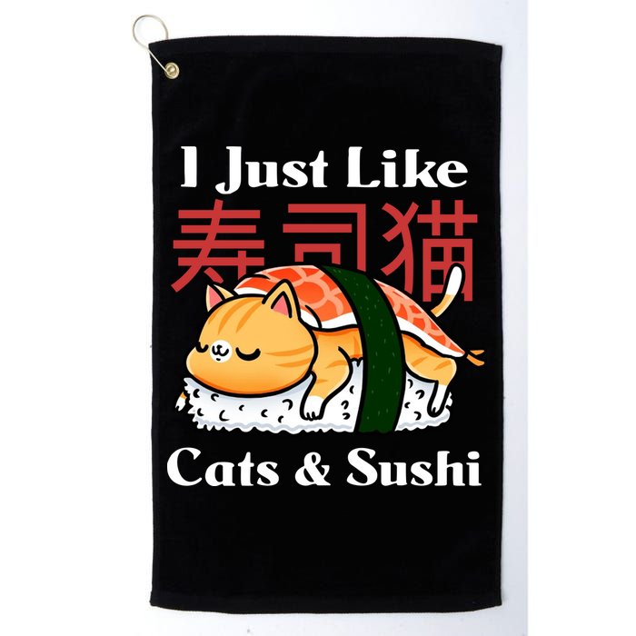 I Just Like Cats And Sushi Golf Towel