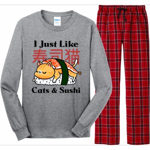 I Just Like Cats And Sushi Long Sleeve Pajama Set