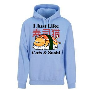 I Just Like Cats And Sushi Unisex Surf Hoodie