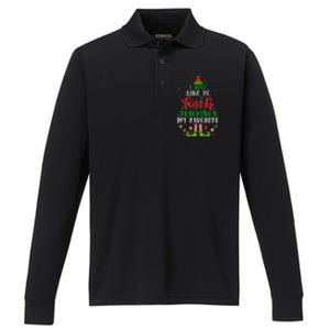 I Just Like To Teach My Favorite Cite Teacher Elf Christmas Gift Performance Long Sleeve Polo