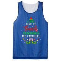 I Just Like To Teach My Favorite Cite Teacher Elf Christmas Gift Mesh Reversible Basketball Jersey Tank