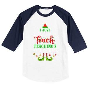 I Just Like To Teach My Favorite Cite Teacher Elf Christmas Gift Baseball Sleeve Shirt