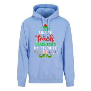 I Just Like To Teach My Favorite Cite Teacher Elf Christmas Gift Unisex Surf Hoodie