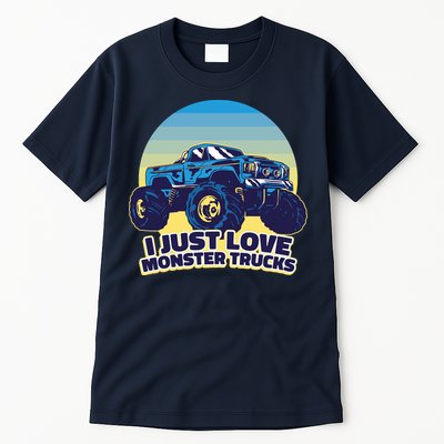 I Just Love Monster Trucks Retro Sunset Tall T-Shirt