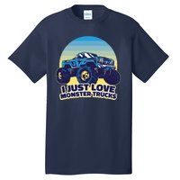 I Just Love Monster Trucks Retro Sunset Tall T-Shirt